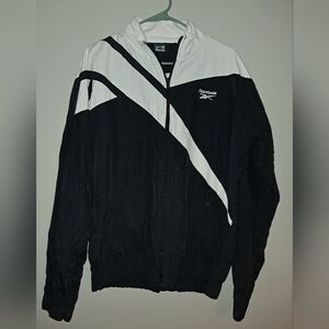 Reebok Men's Black and White Windbreaker